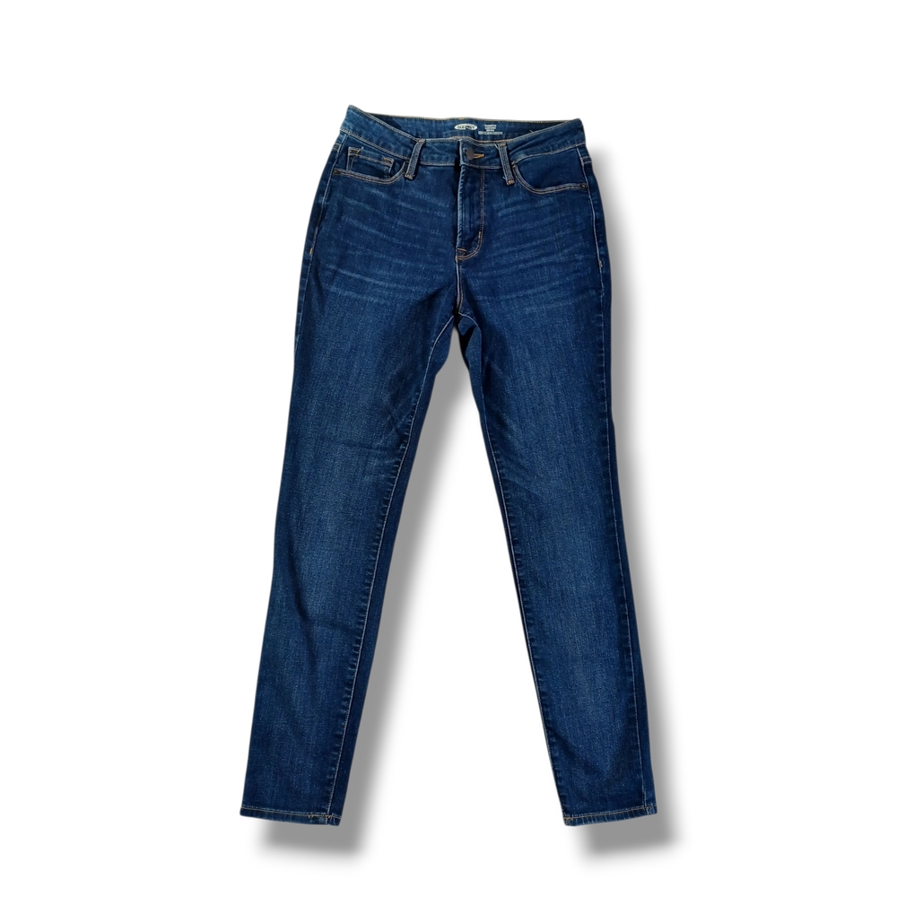 Old Navy Women's Jeans Rockstar Skinny Highrise Dark Wash Slimming Size 8 28x29